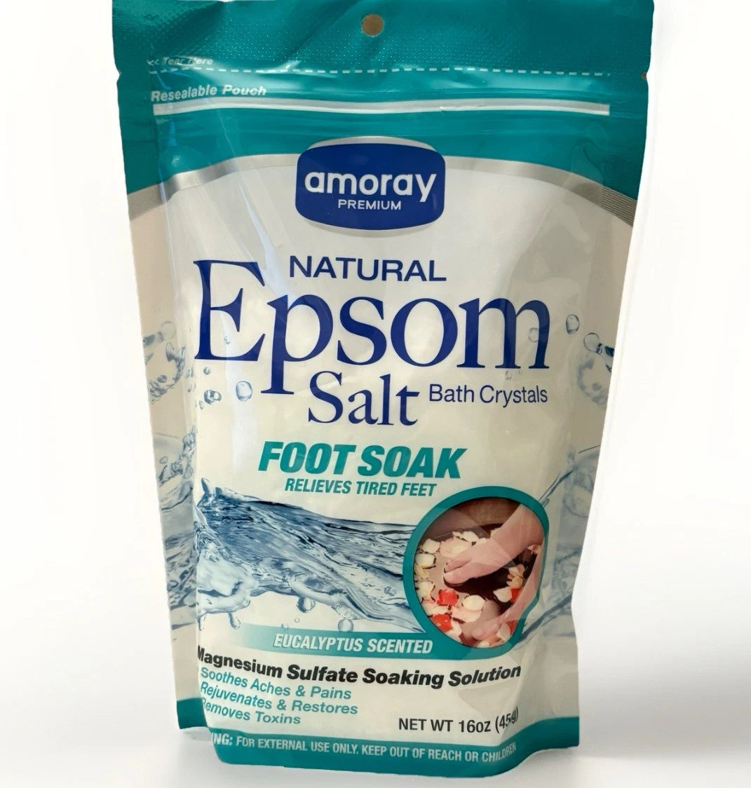 EPSOM SALT FOOT SOAK ~ Amoray Natural Bath Crystals - Tired Feet - Eucalyptus!..