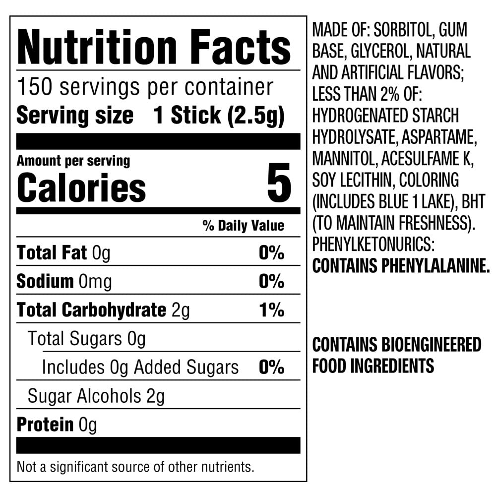 5 Gum Sweet Mint Sugar Free Chewing Gum Bulk, 15 Stick Box (Pack of 10)