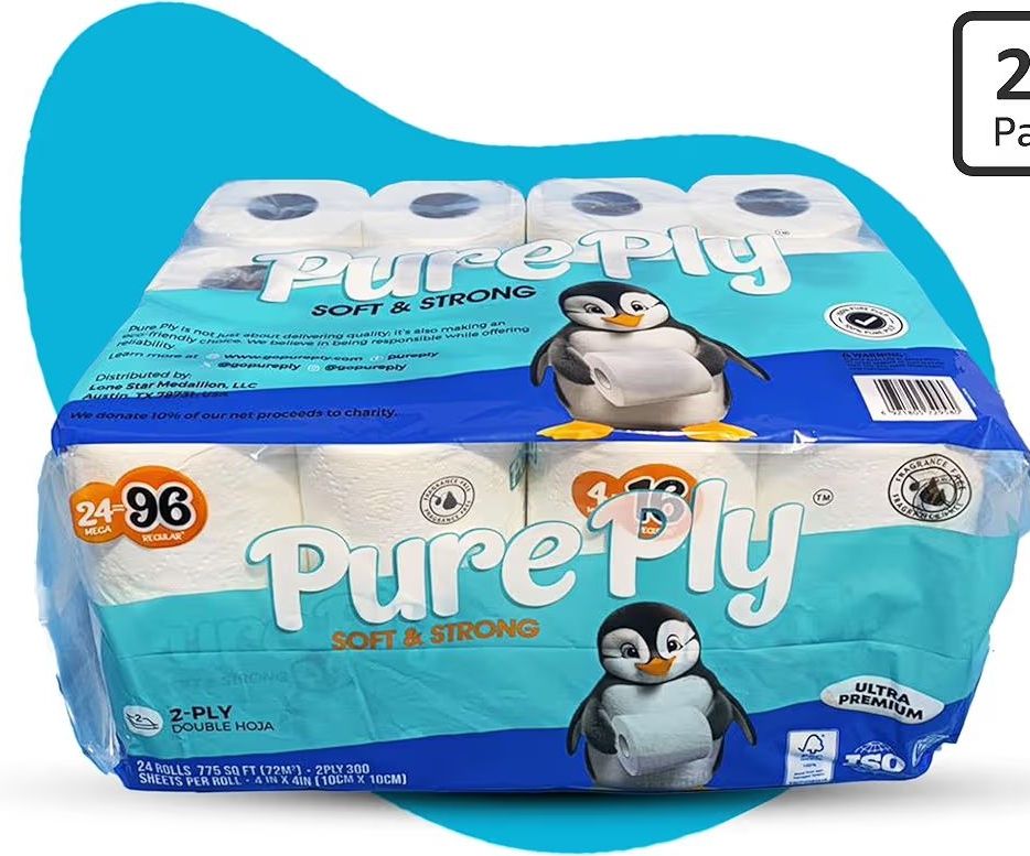 Pure ply toilet paper 2-ply 6/4pk
