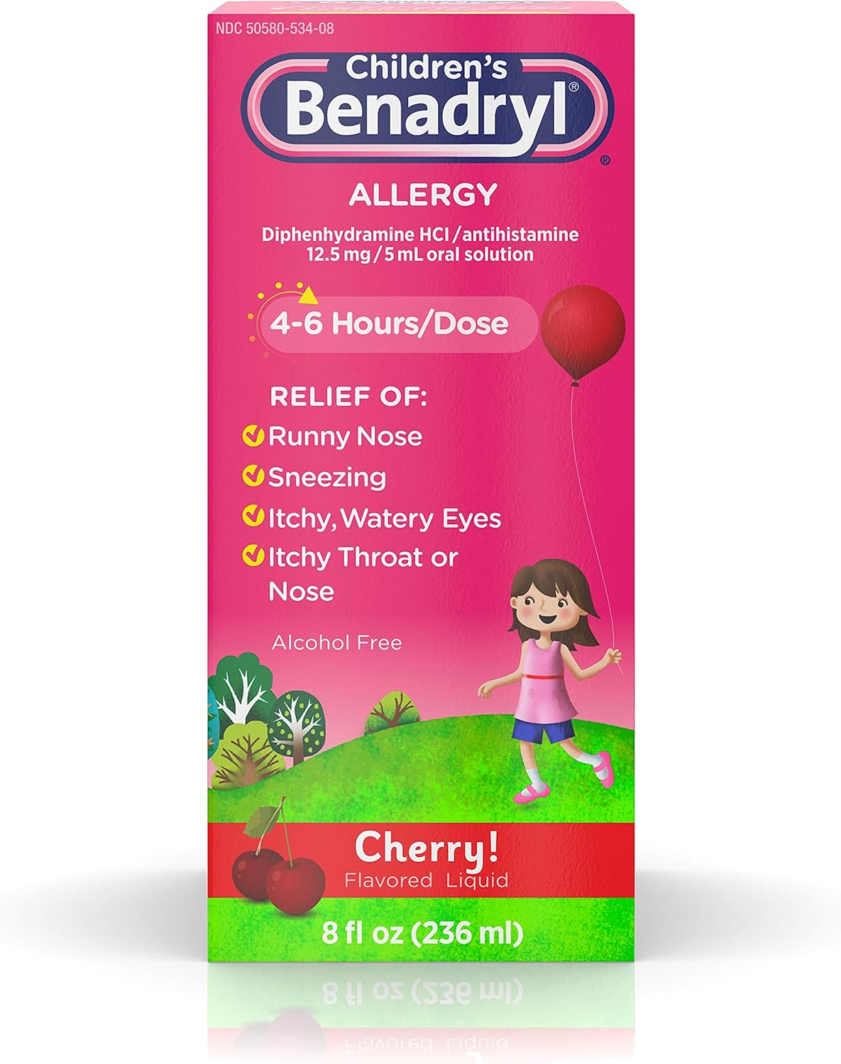 Children's Benadryl Allergy Liquid Cherry 8 oz