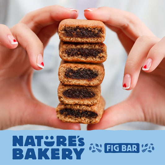 Nature's Bakery Whole Wheat Fig Bars, Blueberry, Real Fruit, Vegan, Non-GMO, Snack bar, Twin packs- 12 count