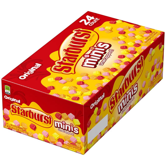 Starburst Minis Original Candy Fruit Chews, 24 x 1.85 oz, Strawberry, Cherry, Orange, Lemon Flavor Candies Brand: Starburst