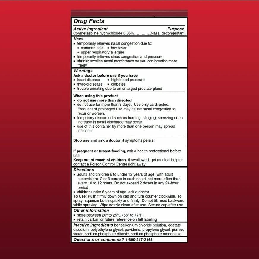 Afrin Original Maximum Strength 12 Hour Nasal Congestion Relief Spray - 3 Bottle