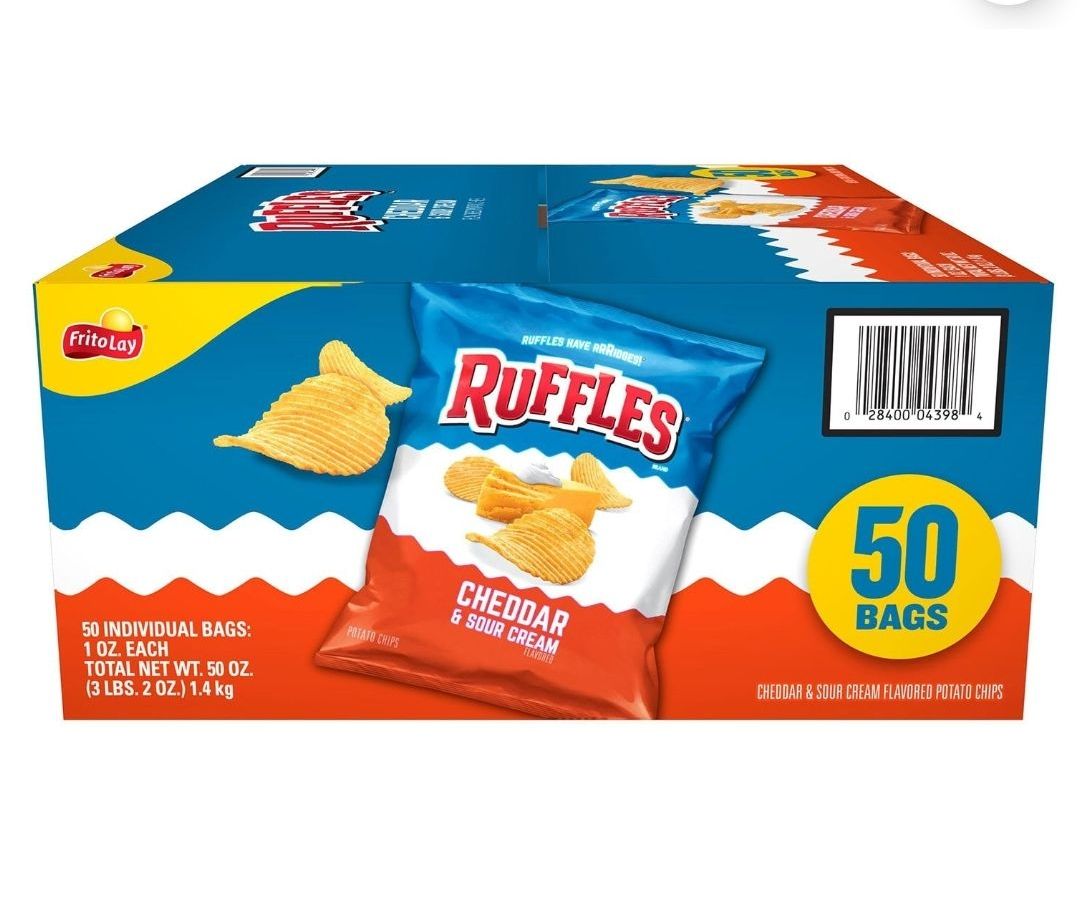 Ruffles Cheddar & Sour Cream Potato Chips, 1 oz., 50 pk.