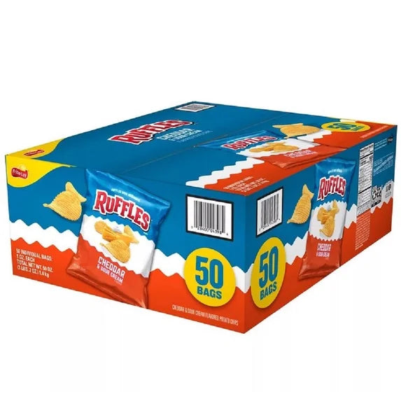 Ruffles Cheddar & Sour Cream Potato Chips, 1 oz., 50 pk.