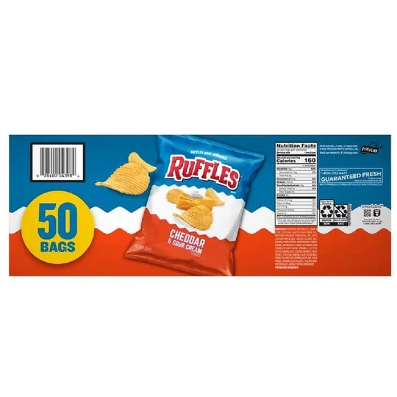 Ruffles Cheddar & Sour Cream Potato Chips, 1 oz., 50 pk.