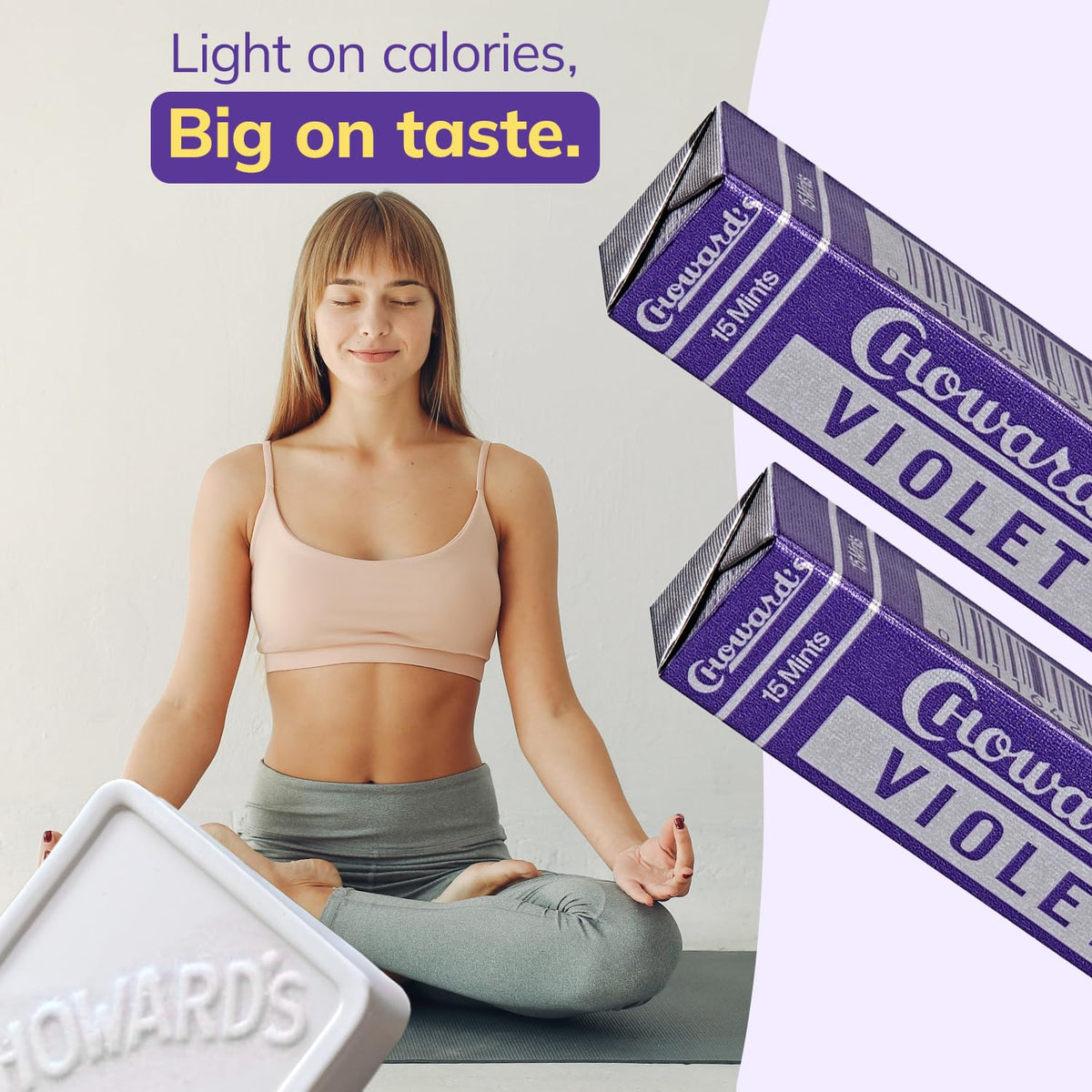 Choward's Violet Mints Candy | Bold Aromatic Flavor | Perfect for Snacks in Lunchboxes, Travel, Sharing, and Gifting | Nostalgic Vintage Candy | Pack of 24 (15 Mints Per Package, 24 Packages Per Box)