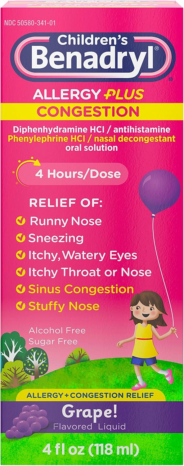 Benadryl CPlus CONG LIQ 4 OZ GRPH ALRGY