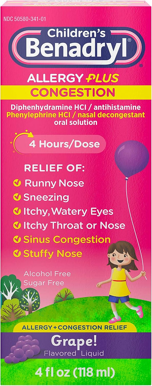 Benadryl CPlus CONG LIQ 4 OZ GRPH ALRGY