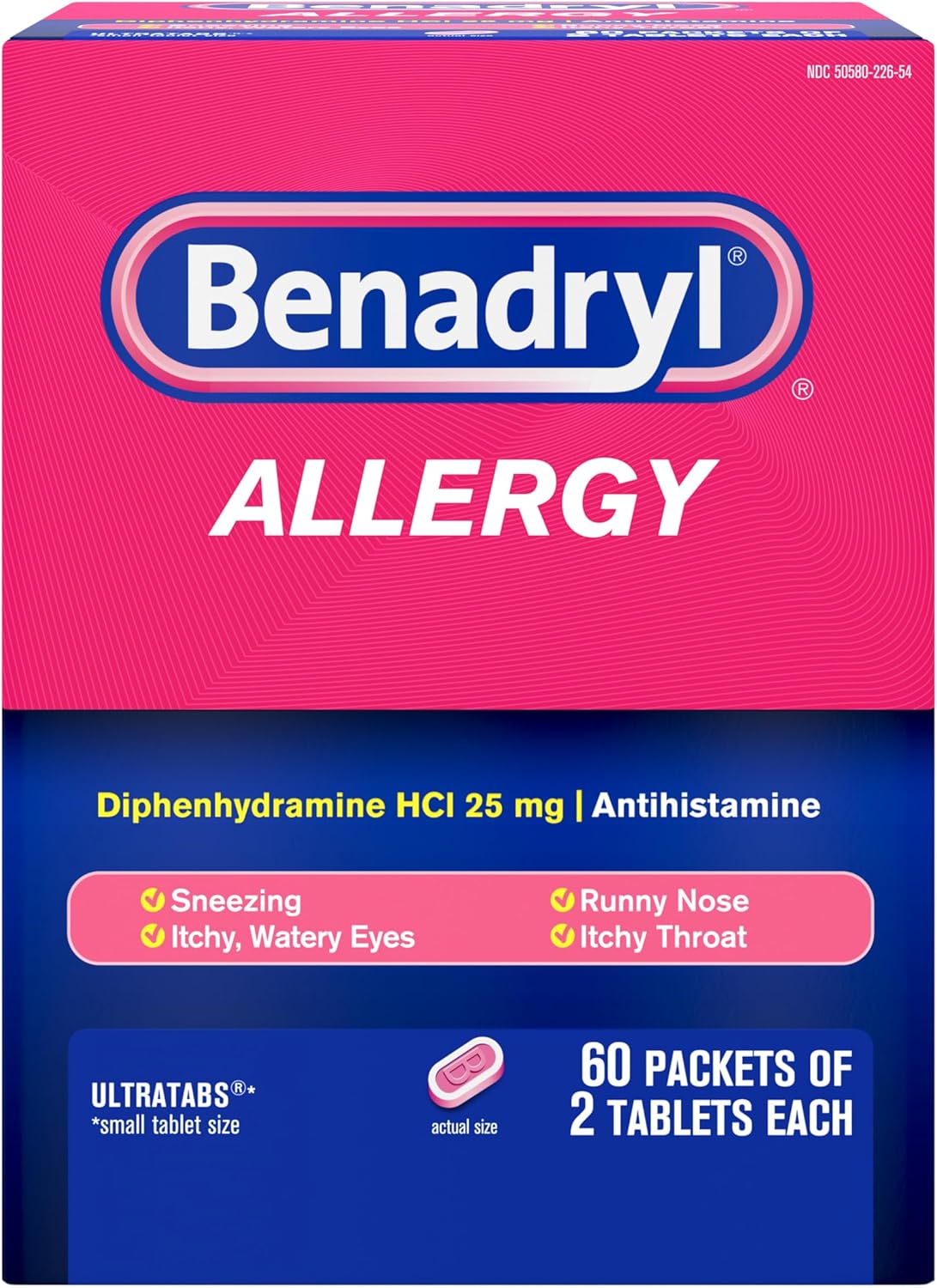 Benadryl Allergy ULTRATAB 60X2 DISPENSIT, 1 Count