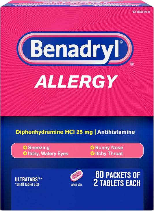 Benadryl Allergy ULTRATAB 60X2 DISPENSIT, 1 Count