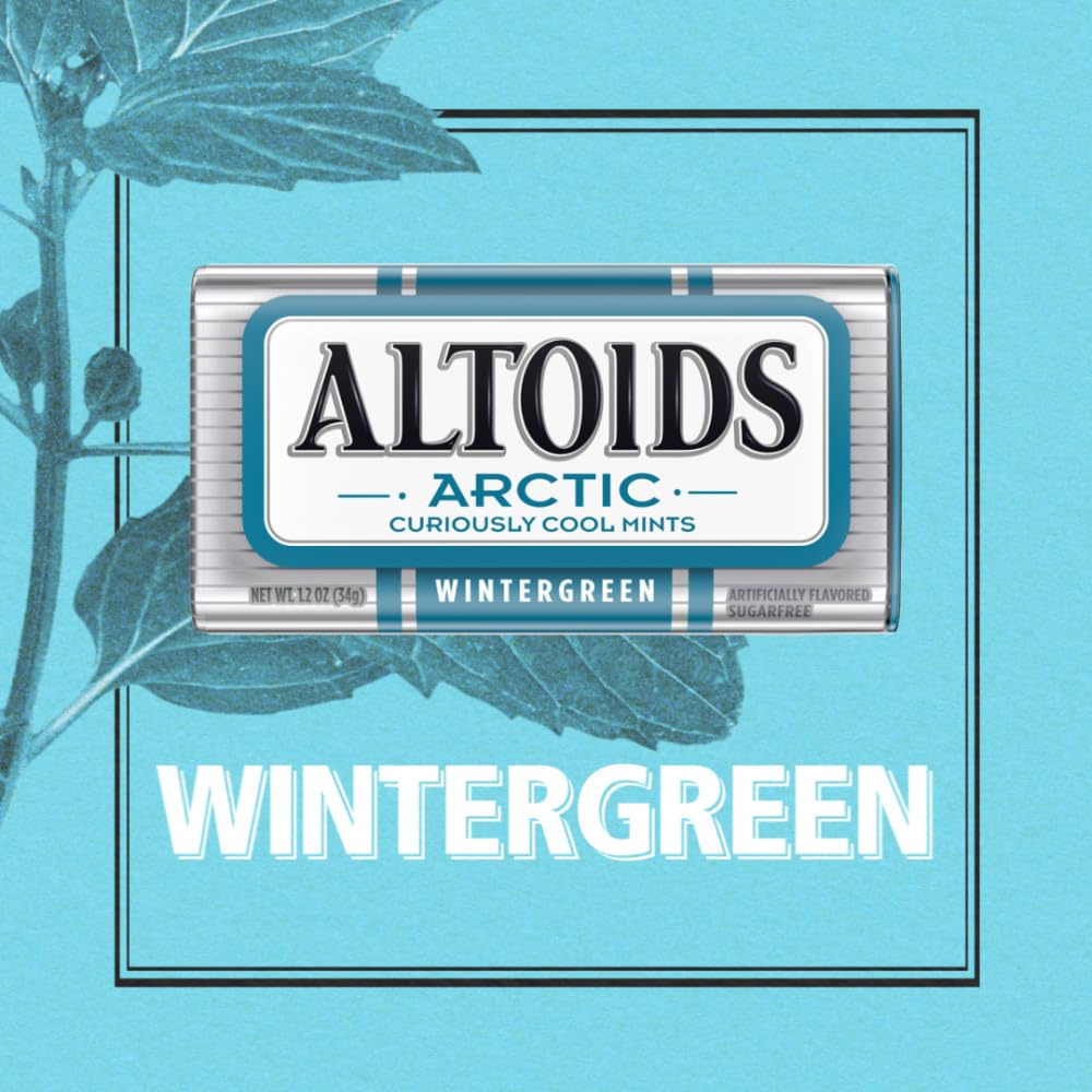 ALTOIDS Arctic Wintergreen Breath Mints Sugar Free Hard Candy Bulk, 1.2 oz Tin (8 Pack) Visit the Altoids Store