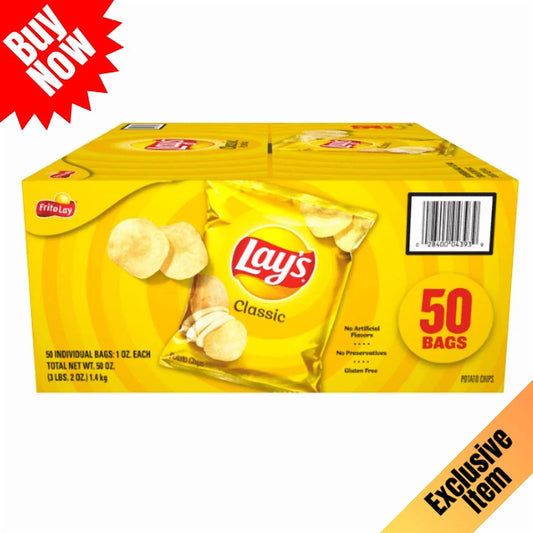 Lays Classic Potato Chips, 1 oz., 50 pk