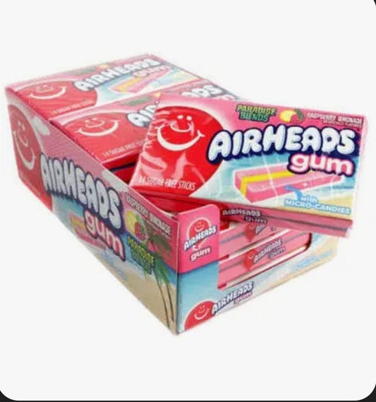 Airheads Chewing Gum, Sugar Free Gum with Micro-Candies, Raspberry Lemonade Flavor Artificially Flavored, 14 Sticks (12-Pack)