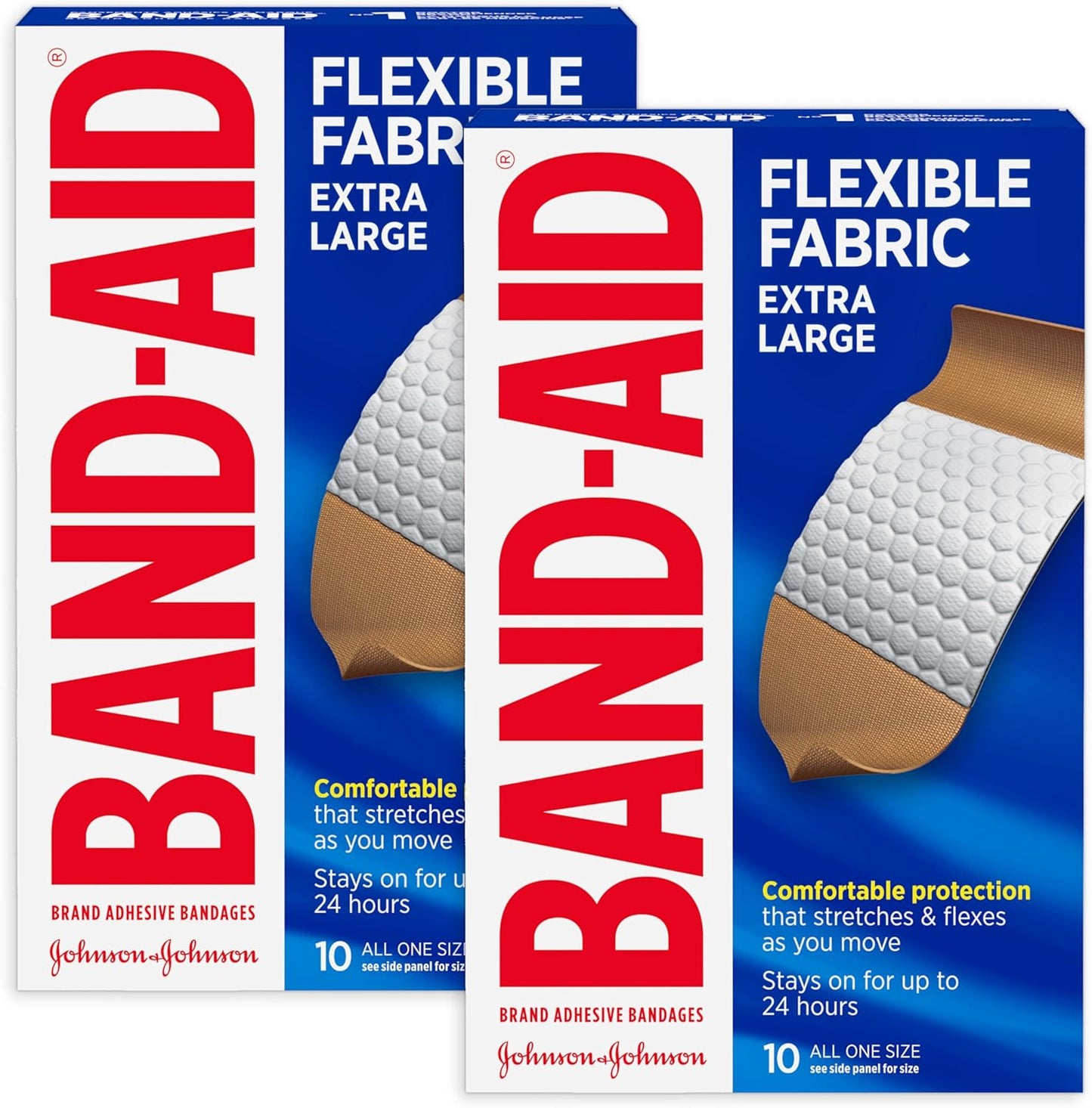Band-Aid Brand Adhesive Bandages Flexible Fabric, Extra Large, 10 Count (Pack of 2)