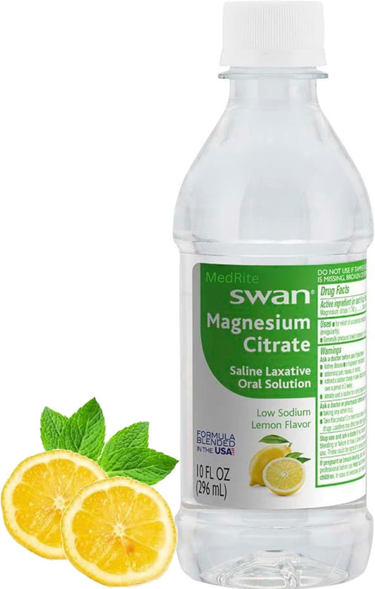 Magnesium Citrate, Oral Solution, Natural Lemon Flavor - Laxatives for Constipation Fast Acting. Laxatives for Constipation, Stool Softeners, Citrato de Magnesio (1) (10 Fl Oz (Pack of 1)